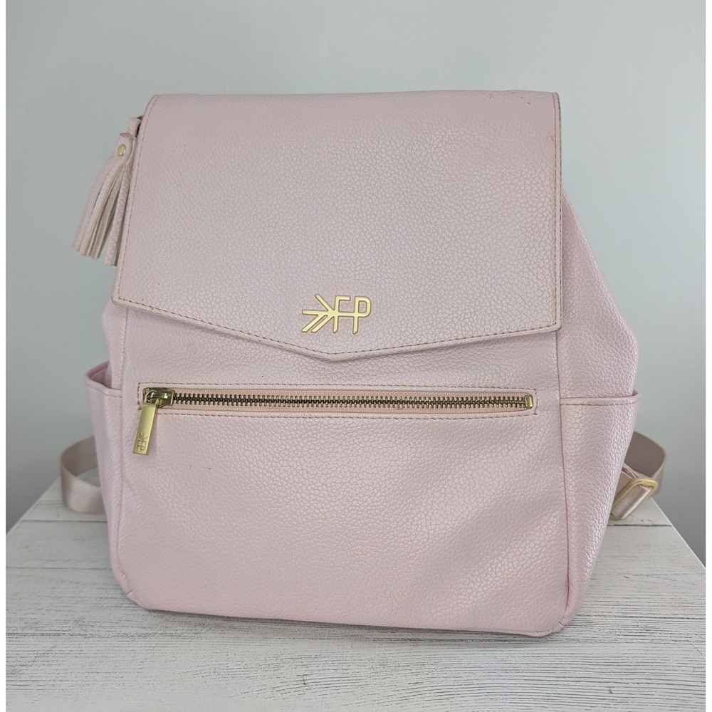 Freshly Picked Classic Diaper Bag Backpack Blush Pink Vegan Leather GoldHardware
